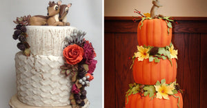 November Wedding Cakes That Mix Autumn & Winter Flair