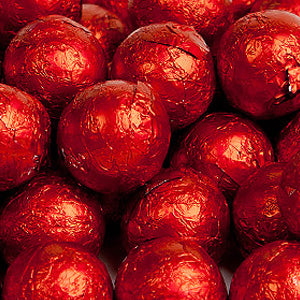 Red Milk Chocolate Balls - Foil 10lb