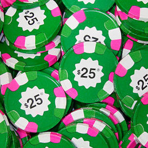 Milk Chocolate Poker Chips - Green $25 10lb