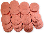 Copper Penny Chocolate Coins - 10lb Bag