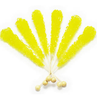 Lemon Rock Candy Sticks - Unwrapped 120ct