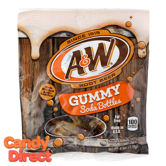 A&W Root Beer Gummy Soda Bottles - 6ct