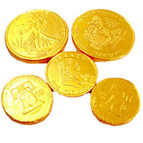 Gold Chocolate Foil Coins Assorted Sizes - 10lb