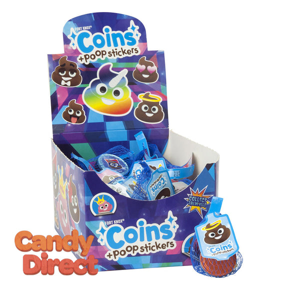 Fort Knox Emoji Coins Poop Stickers 1.47oz Bag - 36ct