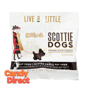 Gimbal's Scotties Black Licorice 2.75oz Peg Bag - 12ct