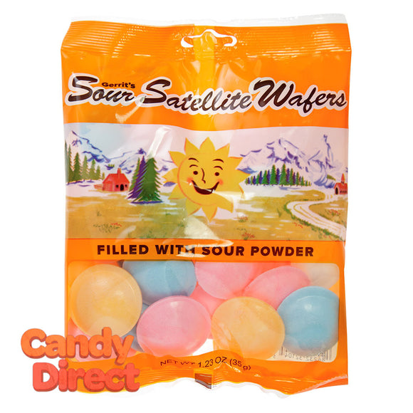 Gustaf's Wafers Sour Satellite 1.23oz Peg Bag - 12ct