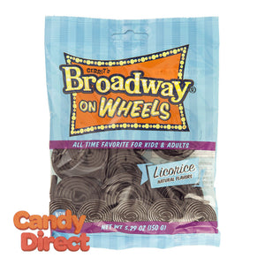 Gustaf's Wheels Licorice Broadway 5.29oz Peg Bag - 12ct