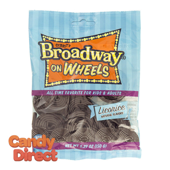 Gustaf's Wheels Licorice Broadway 5.29oz Peg Bag - 12ct