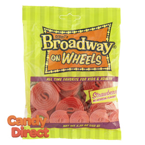 Gustaf's Wheels Strawberry Broadway 5.29oz Peg Bag - 12ct