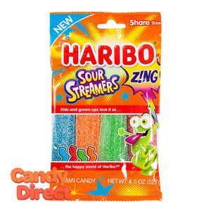 Haribo Streamers Zing Sour 4.5oz Peg Bag - 12ct