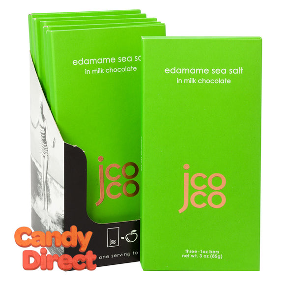 Jcoco Milk Chocolate Edamame Sea Salt Bar 3oz - 6ct