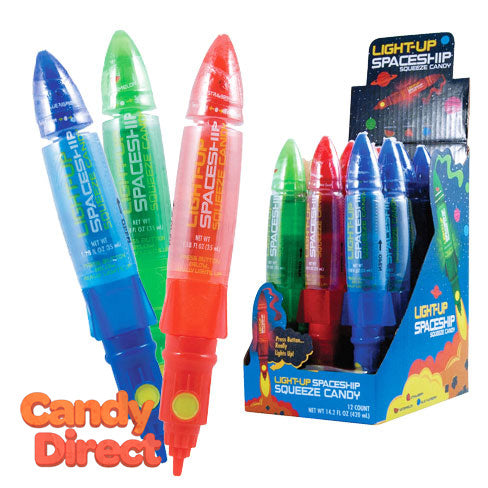 Light-Up Spaceship Squeeze Pop - 12ct