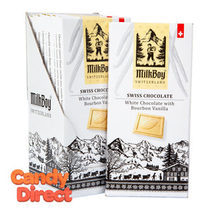 Milkboy White Chocolate With Bourbon Vanilla Swiss 3.5oz Bar - 10ct