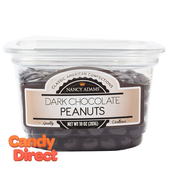 Nancy Adams Dark Chocolate Peanuts 10oz Tub - 12ct