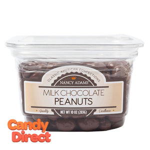 Nancy Adams Tub Milk Chocolate Peanuts 10oz Tub - 12ct