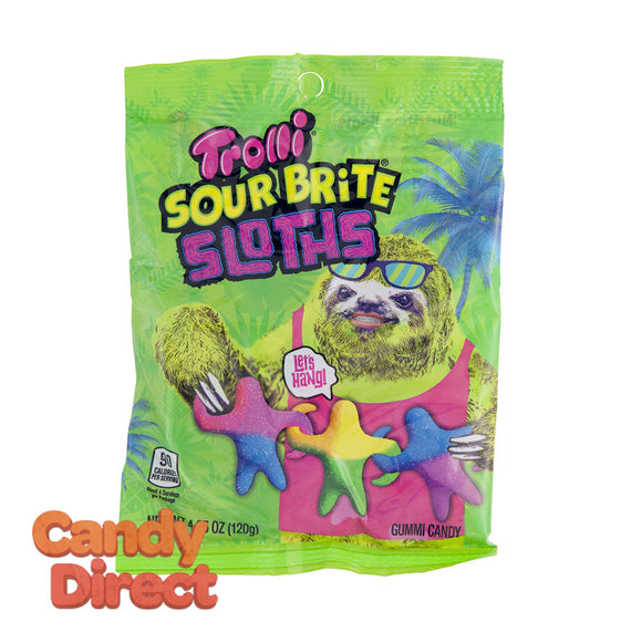 Trolli Sloths Sour Brite 4.5oz Peg Bag - 12ct