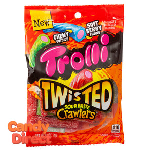 Trolli Twisted Crawlers Sour Brite 4oz Peg Bag - 12ct