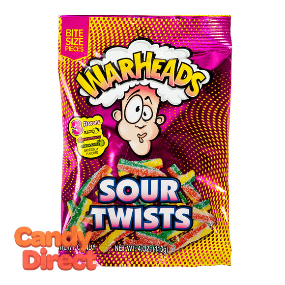 Warheads Twists Sour 4oz Peg Bag - 12ct